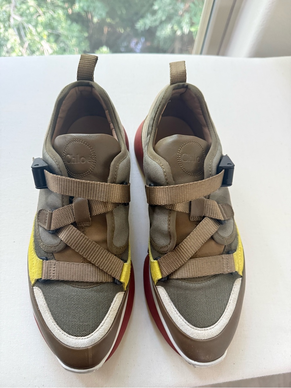 Chloé Multicolor Brown, Yellow & Red Women's Sneakers